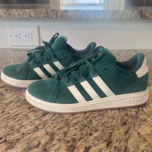 Adidas Kids Forest Green Court Shoes